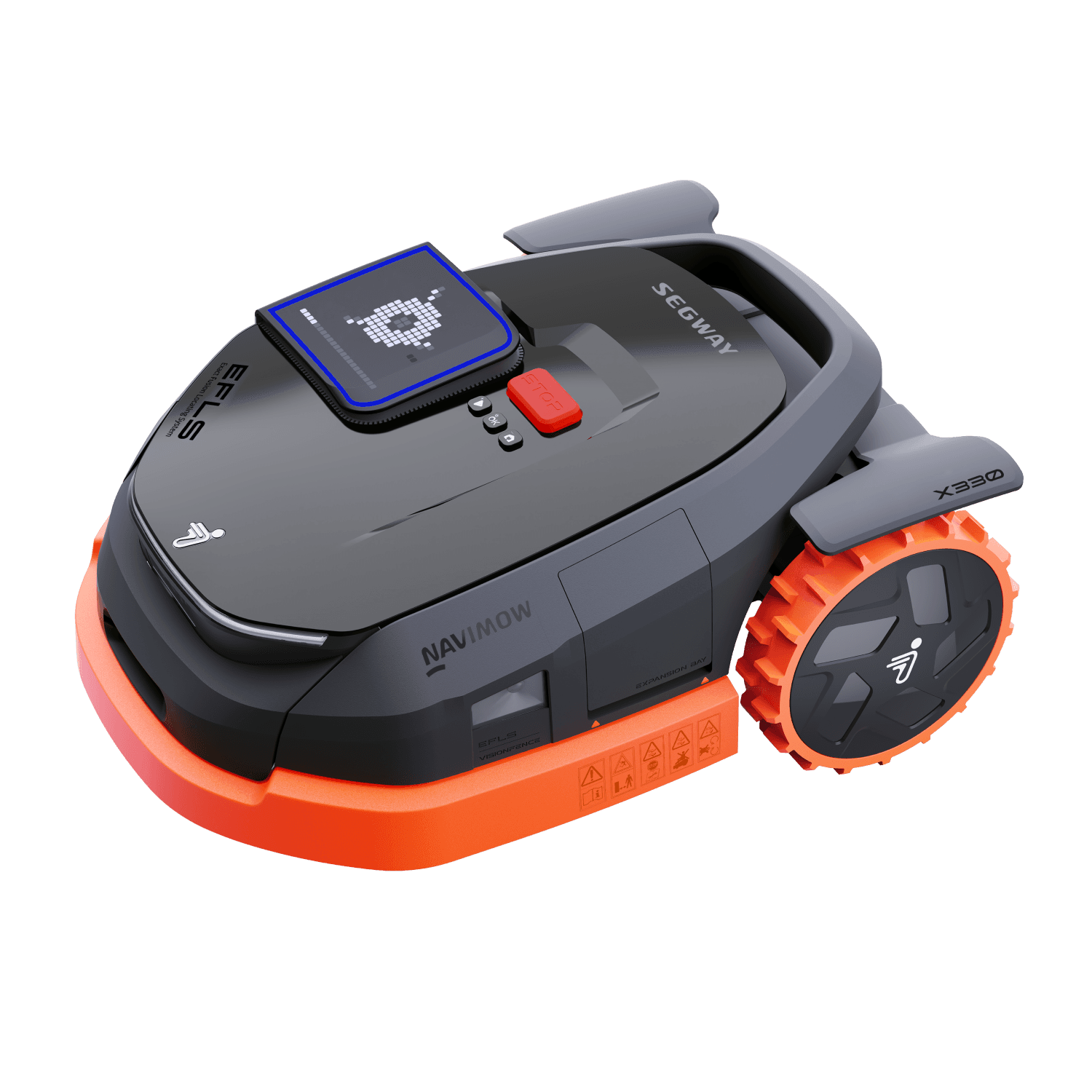 Segway Navimow X330 robot lawn mower, three-quarter view